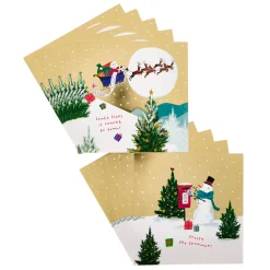Card Factory 16 Charity Christmas Cards - Santa & Snowman (2 Designs)