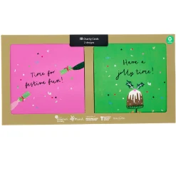 Card Factory 18 Charity Christmas Cards - Pudding & Crackers (2 Designs)