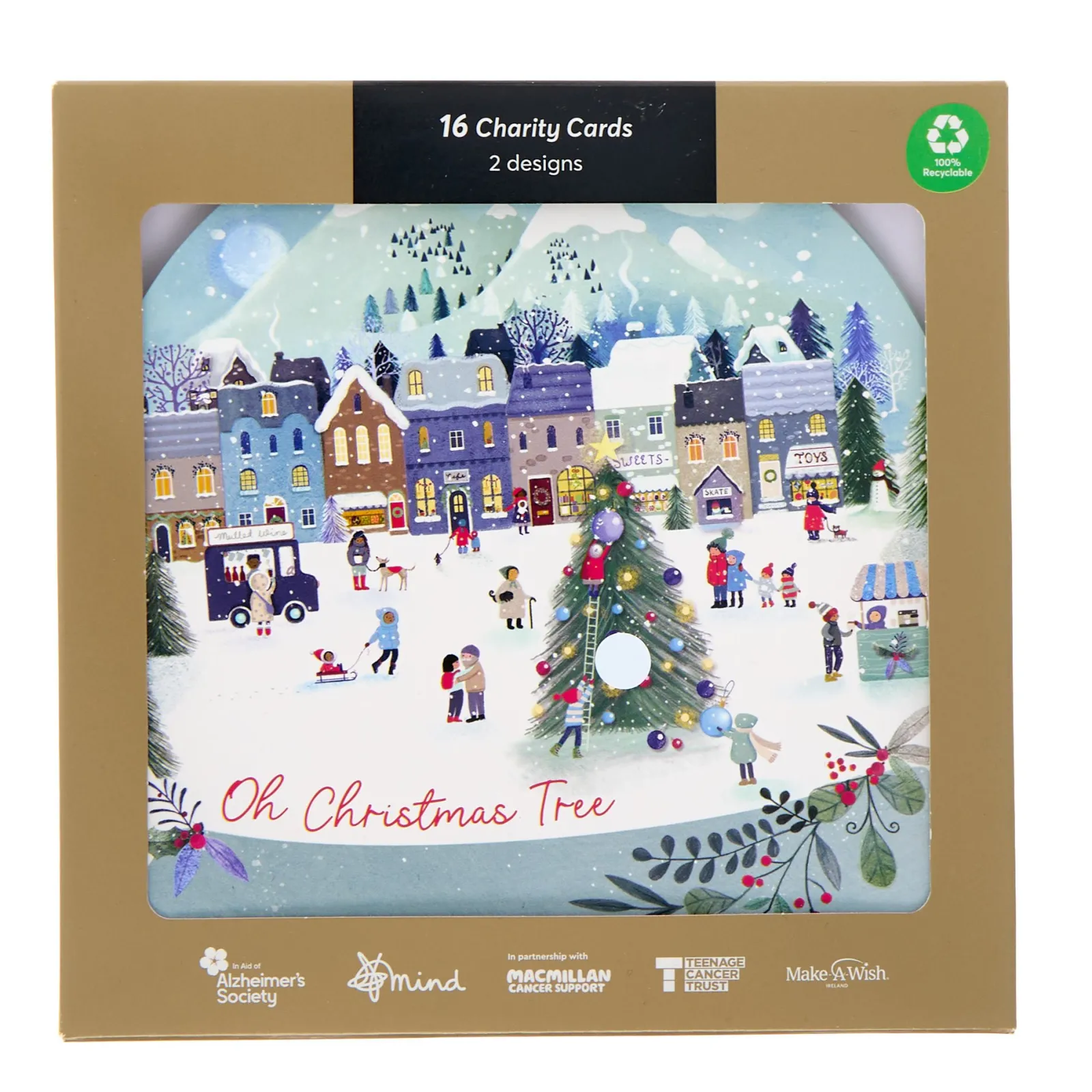 16 Charity Christmas Cards - Cutout Snowglobes (2 Designs) Christmas