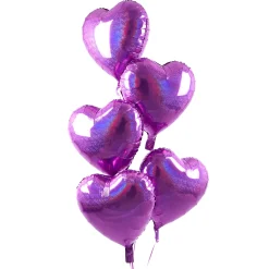 Card Factory 5 Light Pink Hearts Balloon Bouquet - DELIVERED INFLATED!