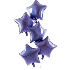 Card Factory 5 Lilac Stars Balloon Bouquet - DELIVERED INFLATED!