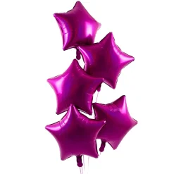 Card Factory 5 Magenta Stars Balloon Bouquet - DELIVERED INFLATED!