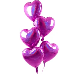 Card Factory 5 Pink Hearts Balloon Bouquet - DELIVERED INFLATED!