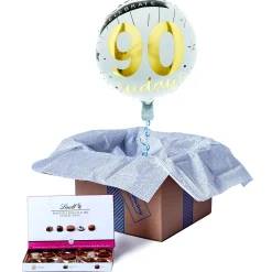 Best 90 Today Birthday Balloon & Lindt Chocolate Box - FREE GIFT CARD! Gifts For Her