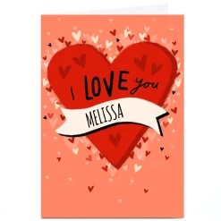 Hot A4 Personalised Little Mono Valentine's Day Card - I Love You BOY For Husband|For Boyfriend