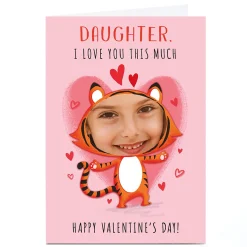 Card Factory A4 Photo Dalia Clark Valentine's Day Card - Tiger, Daughter