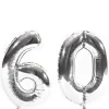 Card Factory Age 60 Giant Foil Helium Numeral Balloons - Silver (deflated)