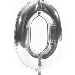 Card Factory Age 60 Giant Foil Helium Numeral Balloons - Silver (deflated)