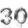 Age 30 Giant Foil Helium Numeral Balloons - Silver (deflated) 30Th Birthday|Balloons For Him