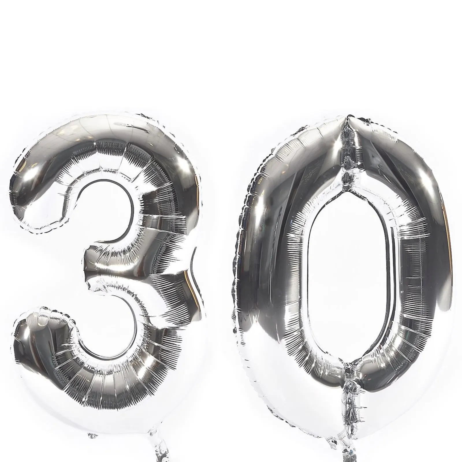 Age 30 Giant Foil Helium Numeral Balloons - Silver (deflated) 30Th Birthday|Balloons For Him