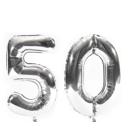 Card Factory Age 50 Giant Foil helium Numeral Balloons - Silver (deflated)