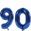 Discount Age 90 Giant Foil Helium Numeral Balloons - Blue (deflated) 90Th Birthday|Balloons For Him