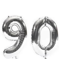 Card Factory Age 90 Giant Foil Helium Numeral Balloons - Silver (deflated)