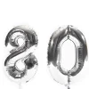 Card Factory Age 80 Giant Foil Helium Numeral Balloons - Silver (deflated)