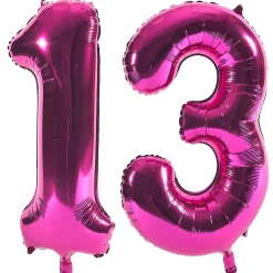 Discount Age 13 Giant Foil Helium Numeral Balloons - Pink (deflated) Special Age Balloons|Foil Balloons