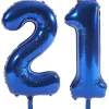 Online Age 21 Giant Foil Helium Numeral Balloons - Blue (deflated) 21St Birthday|Balloons For Him
