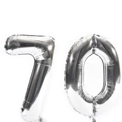Card Factory Age 70 Giant Foil Helium Numeral Balloons - Silver (deflated)