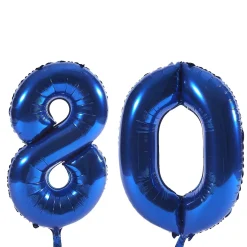 Online Age 80 Giant Foil Helium Numeral Balloons - Blue (deflated) 80Th Birthday|Balloons For Him