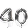 Card Factory Age 40 Giant Foil Helium Numeral Balloons - Silver (deflated)
