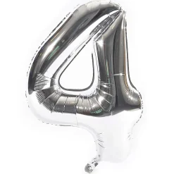 Card Factory Age 40 Giant Foil Helium Numeral Balloons - Silver (deflated)