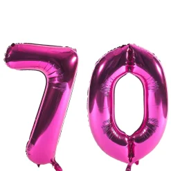 Clearance Age 70 Giant Foil Helium Numeral Balloons - Pink (deflated) 70Th Birthday|Helium Balloons