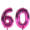 Card Factory Age 60 Giant Foil Helium Numeral Balloons - Pink (deflated)