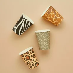 Animal Print Paper Cups - Pack of 8 Tableware|Birthday Party
