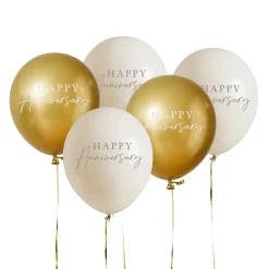 Card Factory Anniversary 12-Inch Latex Balloons - Pack of 5
