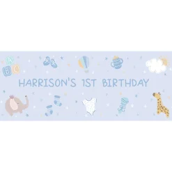 Card Factory Baby Blue Personalised Party Banner