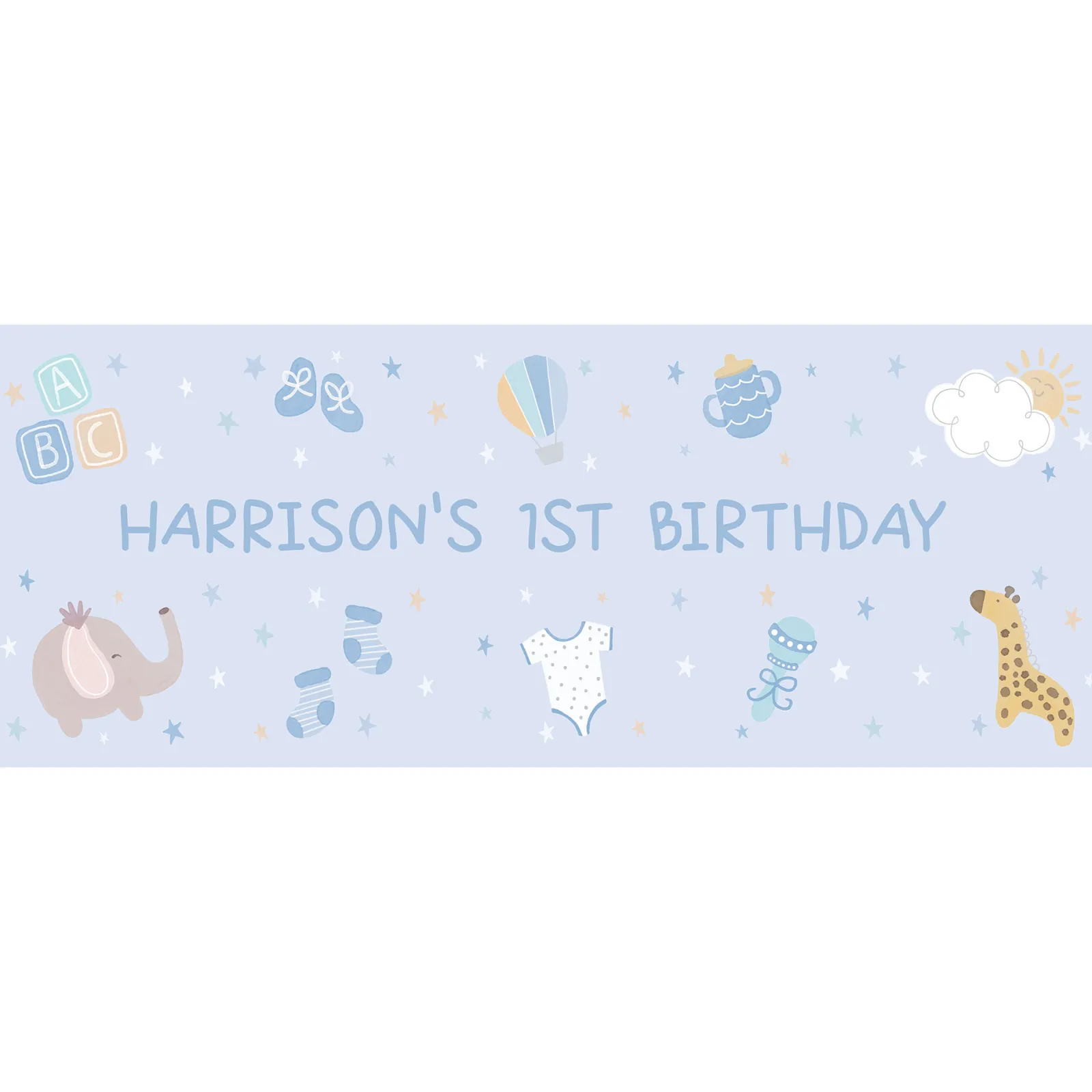 Card Factory Baby Blue Personalised Party Banner