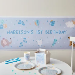 Card Factory Baby Blue Personalised Party Banner