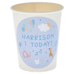 New Baby Blue Personalised Party Cup 1St Birthday|Tableware