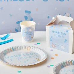 New Baby Blue Personalised Party Cup 1St Birthday|Tableware