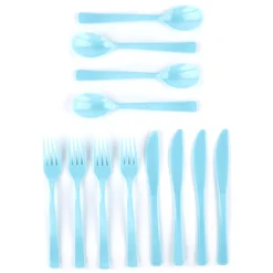 Card Factory Baby Blue Plastic Cutlery Set - 18 Pieces