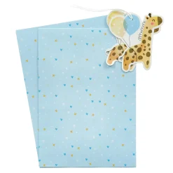 Clearance Baby Boy Giraffes Wrapping Paper & Gift Tags - Pack of 2 Kids Navy Gift Wrap|Gift Wrap For Kids