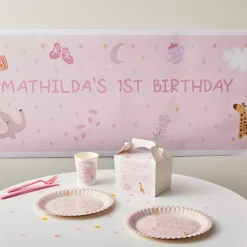 New Baby Pink Personalised Party Banner Personalised Party|Banners & Bunting