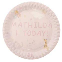 Online Baby Pink Personalised Party Plate 1St Birthday|Tableware