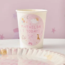 Card Factory Baby Pink Personalised Party Cup