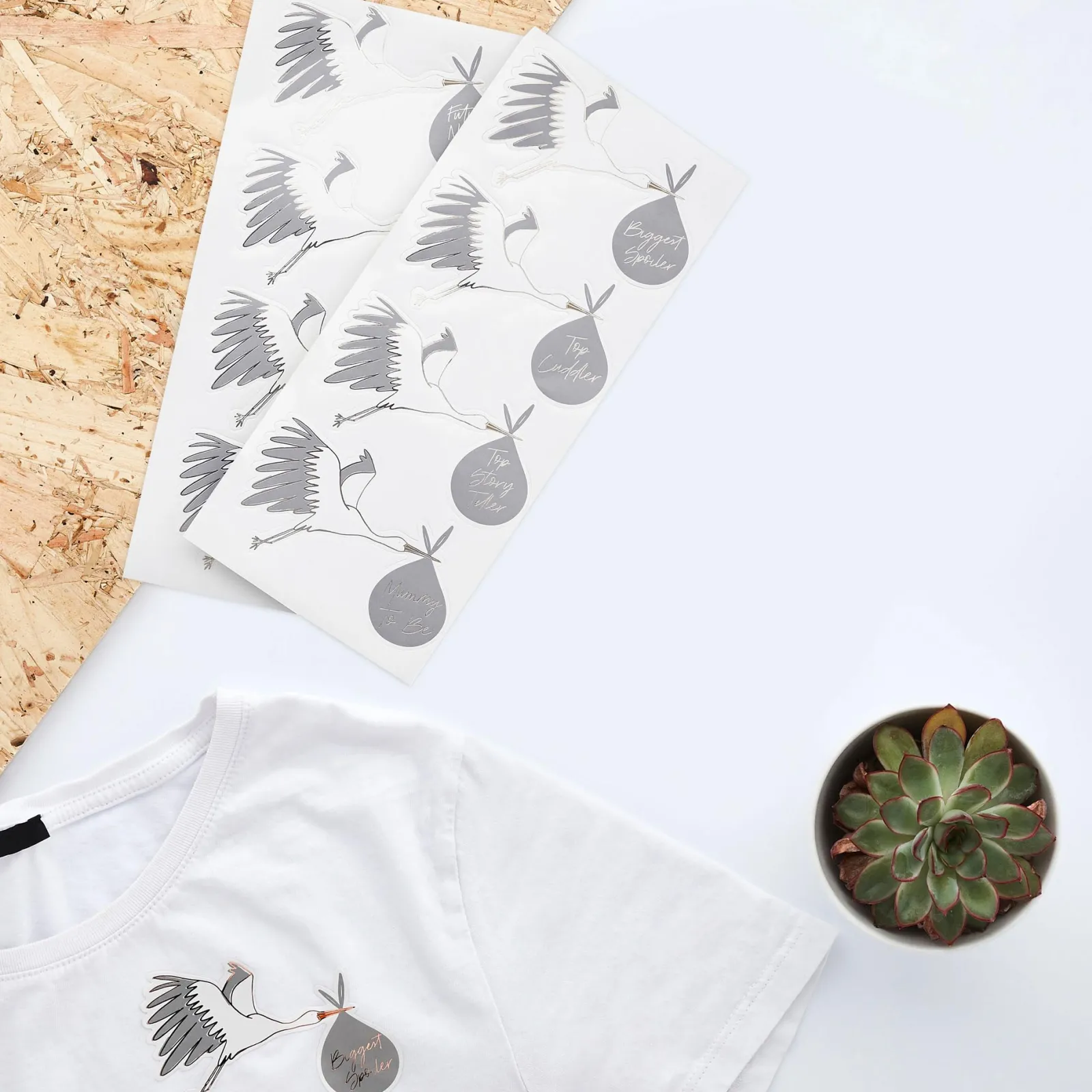 Clearance Baby Shower Stork Stickers - 2 Sheets Bags & Favours|Gender Reveal Party