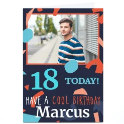 Best Bev Hopwood Birthday Photo Card - Cool Confetti, Editable Age For Son|For Nephew