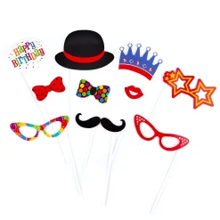 Card Factory Birthday Party Photo Booth Props - Pack Of 10