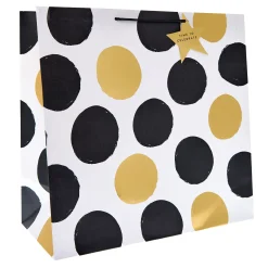 Discount Black & Gold Spots Giant Square Gift Bag Gift Wrap For Him|Gift Wrap For Her