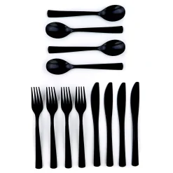 Card Factory Black Plastic Cutlery Set - 18 Pieces