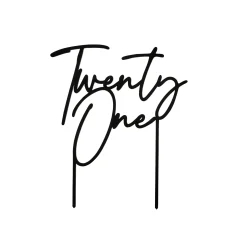 Card Factory Black Twenty One Acrylic Cake Topper