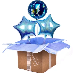 Card Factory Blue & Gold 16th Birthday Balloon Bouquet - DELIVERED INFLATED!