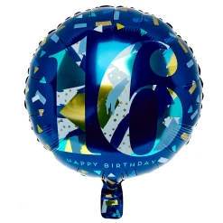 Card Factory Blue & Gold 16th Birthday 18-Inch Foil Helium Balloon
