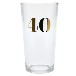Card Factory Blue & Gold 40th Birthday Pint Glass