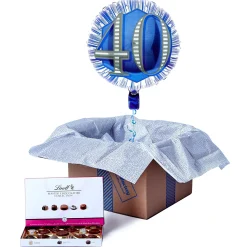 Sale Blue & Silver 40th Birthday Balloon & Lindt Chocolate Box 40Th Birthday|Balloons For Him