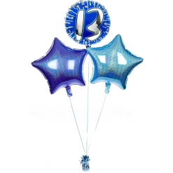 Sale Blue & Silver 13th Birthday Balloon Bouquet - DELIVERED INFLATED! Birthday Party|Balloons For Him