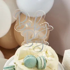 Hot Blue Baby Boy Acrylic Cake Topper Cake Candles|Baby Shower Party